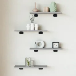 vidaXL Estantes pared 2 uds madera ingeniería 40x10x1,5 cm Gris sonoma Clearance