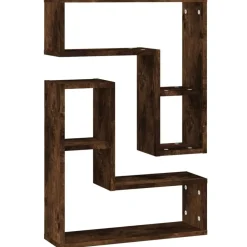 vidaXL Estanterías-Estantes pared 2 uds madera contrachapada roble humo 50x15x50cm