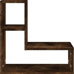 vidaXL Estanterías-Estantes pared 2 uds madera contrachapada roble humo 50x15x50cm