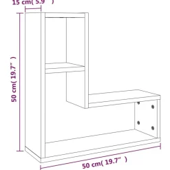 vidaXL Estanterías-Estantes pared 2 uds madera contrachapada roble humo 50x15x50cm