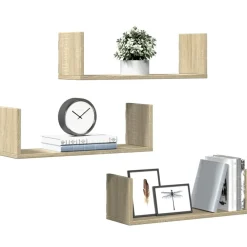 vidaXL Estanterías-Estantes pared 2 uds madera ingeniería 58x18x18 cm