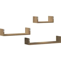 vidaXL Estantes pared 3 unidades madera ingeniería Roble artisan Outlet