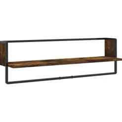 vidaXL Estanterías-Estantes pared barras 6 pzas madera de ingeniería