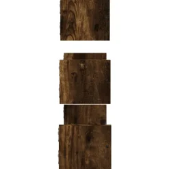 vidaXL Estantes pared con barras 3 pzas madera ingeniería roble humo Roble ahumado Best