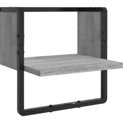 vidaXL Estantes pared con barras 4 pzas madera ingeniería Gris sonoma Outlet