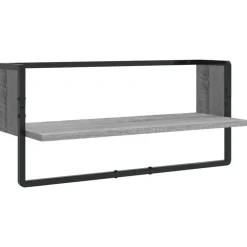 vidaXL Estantes pared con barras 4 pzas madera ingeniería Gris sonoma Outlet