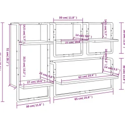 vidaXL Estantes pared con barras 4 pzas madera ingeniería Roble Sonoma Sale