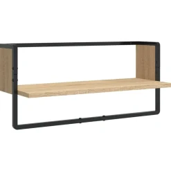 vidaXL Estantes pared con barras 4 pzas madera ingeniería Roble Sonoma Sale