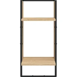 vidaXL Estanterías-Estantes pared con barras 6 pzas madera ingeniería
