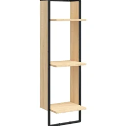 vidaXL Estanterías-Estantes pared con barras 6 pzas madera ingeniería