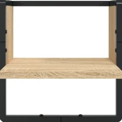 vidaXL Estanterías-Estantes pared con barras 6 pzas madera ingeniería