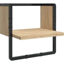 vidaXL Estanterías-Estantes pared con barras 6 pzas madera ingeniería