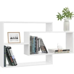 vidaXL Estantes pared madera contrachapada blanco brillo 104x20x58,5cm Blanco brillante Hot