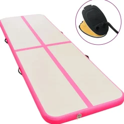 vidaXL Esterilla inflable de gimnasia con bomba 300x100x10 cm PVC Rosa Discount