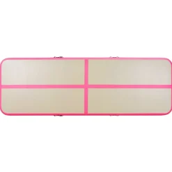 vidaXL Esterilla inflable de gimnasia con bomba 300x100x10 cm PVC Rosa Discount