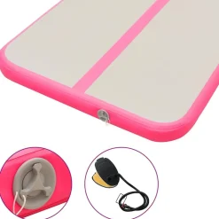 vidaXL Esterilla inflable de gimnasia con bomba 300x100x10 cm PVC Rosa Discount