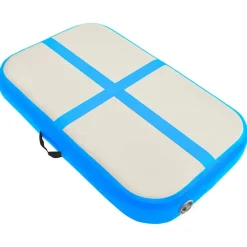 vidaXL Fitness Y Musculación-Esterilla inflable de gimnasia con bomba PVC azul 60x100x15 cm