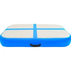 vidaXL Fitness Y Musculación-Esterilla inflable de gimnasia con bomba PVC azul 60x100x15 cm