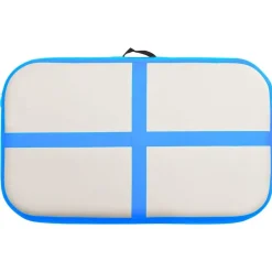 vidaXL Fitness Y Musculación-Esterilla inflable de gimnasia con bomba PVC azul 60x100x15 cm