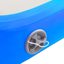 vidaXL Fitness Y Musculación-Esterilla inflable de gimnasia con bomba PVC azul 60x100x15 cm