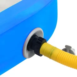 vidaXL Fitness Y Musculación-Esterilla inflable de gimnasia con bomba PVC azul 60x100x15 cm