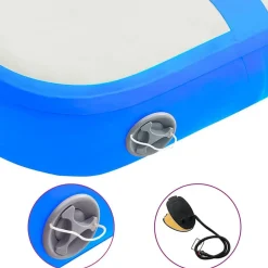 vidaXL Fitness Y Musculación-Esterilla inflable de gimnasia con bomba PVC azul 60x100x15 cm