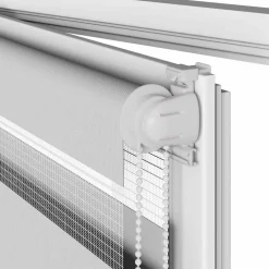 vidaXL Estor cebra 40x100cm tejido ancho 35,9 cm poliéster Gris claro Clearance