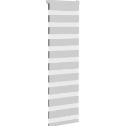 vidaXL Estor cebra 40x100cm tejido ancho 35,9 cm poliéster Gris claro Clearance