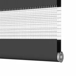 vidaXL Estor cebra 40x100 cm tejido ancho 35,9 cm poliéster Negro New