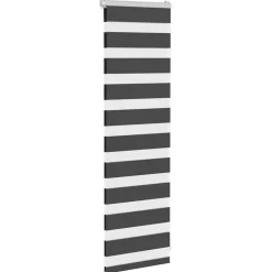 vidaXL Estor cebra 40x100 cm tejido ancho 35,9 cm poliéster Negro New
