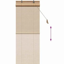 vidaXL Estor enrollable con cortinas Manual Marrón 60 x 160 cm Bambú Marr&oacute;n New