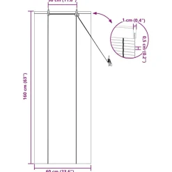 vidaXL Estor enrollable con cortinas Manual Marrón 60 x 160 cm Bambú Marr&oacute;n New