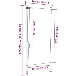 vidaXL Estor enrollable de exterior color 100x270 cm Crema Online