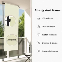vidaXL Estor enrollable de exterior color 100x270 cm Crema Online