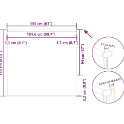 vidaXL Decoración-Estor Enrollable Opaco 155x130 cm Tela Ancho 151,6 cm