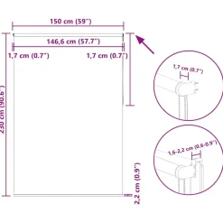 vidaXL Decoración-Estor Enrollable Opaco 150x230cm Tela Ancho 146,6cm
