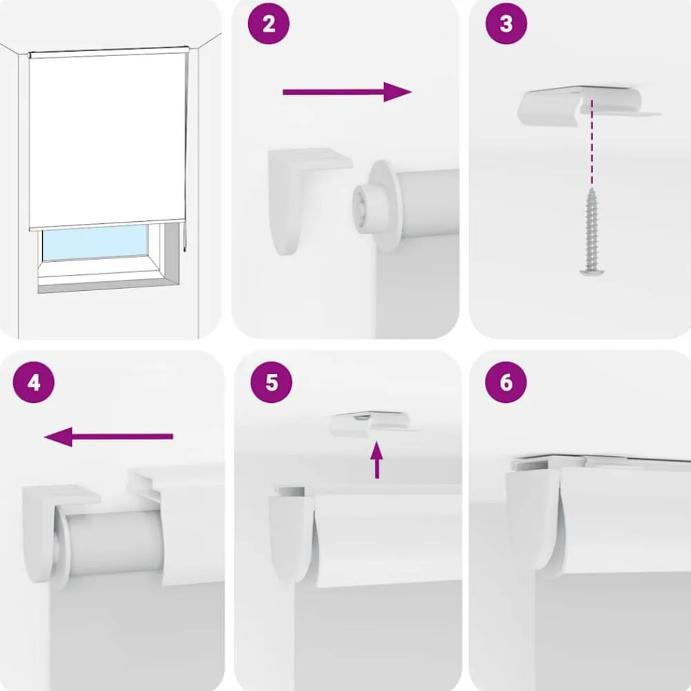 vidaXL Estor enrollable para ducha con casete 60x240cm tela ancho 56cm Blanco Clearance
