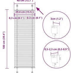 vidaXL Estor Plisado 40x100 cm Tela Ancho 39,4 cm Poliéster Blanco