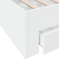 vidaXL Camas Y Accesorios-Estructura cama con cajones madera ingeniería blanca 200x200 cm