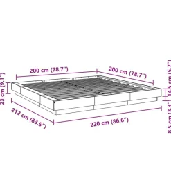 vidaXL Camas Y Accesorios-Estructura cama con luces LED madera ingeniería 200x200cm