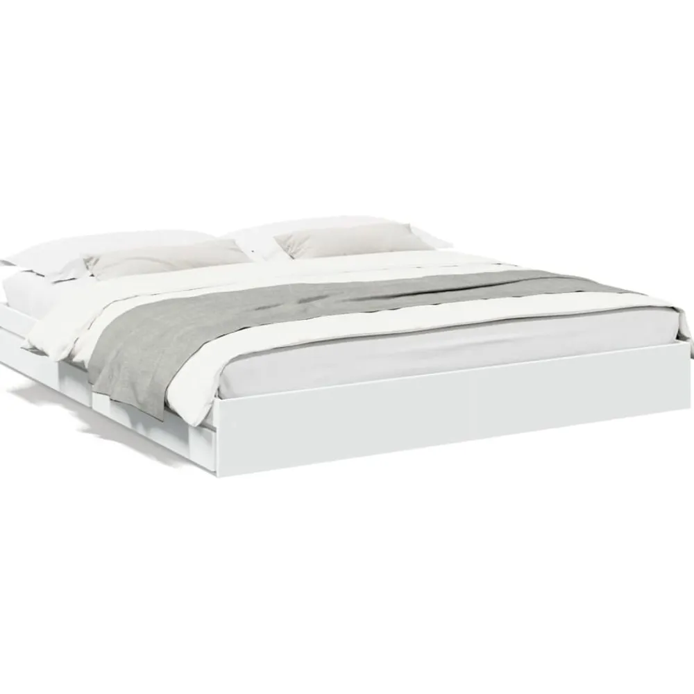 vidaXL Estructura cama con cajones madera ingeniería blanca 200x200 cm Blanco Hot