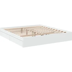 vidaXL Estructura cama con cajones madera ingeniería blanca 200x200 cm Blanco Hot