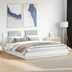 vidaXL Camas Y Accesorios-Estructura cama con cabecero madera ingeniería 200x200cm