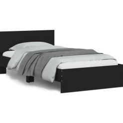 vidaXL Estructura cama con cabecero madera ingeniería 100x200 cm Negro Hot