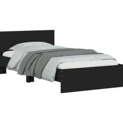 vidaXL Estructura cama con cabecero madera ingeniería 100x200 cm Negro Hot