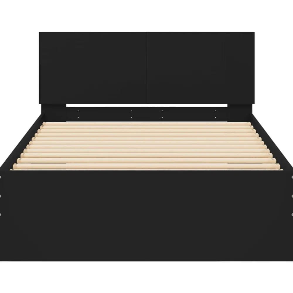 vidaXL Estructura cama con cabecero madera ingeniería 100x200 cm Negro Hot