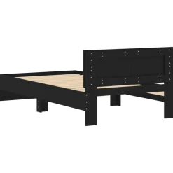 vidaXL Estructura cama con cabecero madera ingeniería 100x200 cm Negro Hot