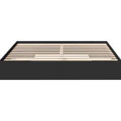 vidaXL Camas Y Accesorios-Estructura cama con cajones madera ingeniería negra 200x200 cm