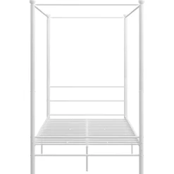 vidaXL Estructura cama con dosel sin colchón metal 120x200 cm Blanco Hot