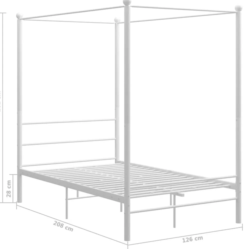 vidaXL Estructura cama con dosel sin colchón metal 120x200 cm Blanco Hot